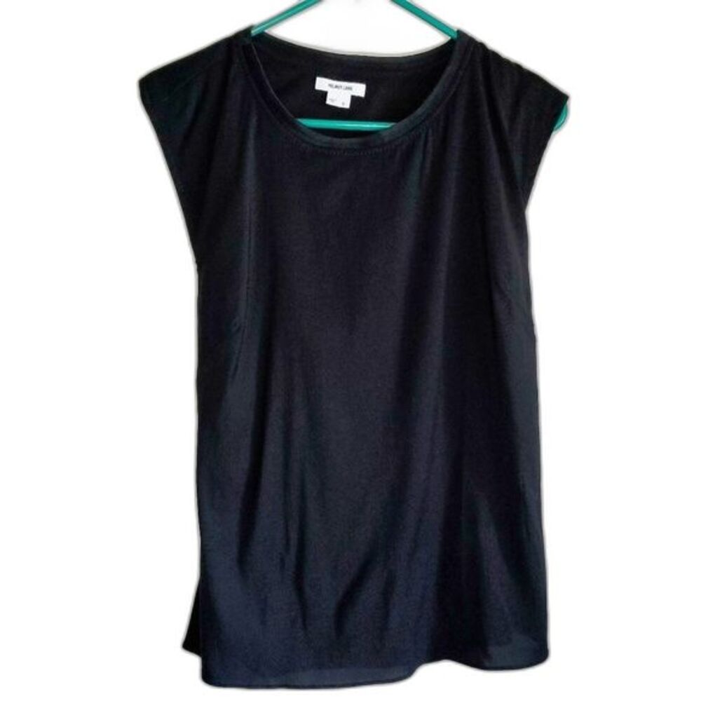 Helmut Lang Black Sleeveless Open Cutout Back Drape Top Small